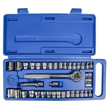 Benson 40-delige doppendoos - metrisch en inch - verchroo..., Ophalen of Verzenden, Nieuw