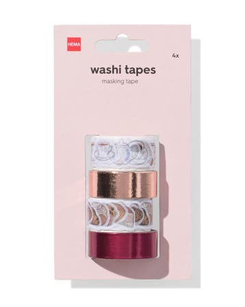 HEMA Washi tape 5mx1.5cm - 4 stuks, Verzenden, Nieuw
