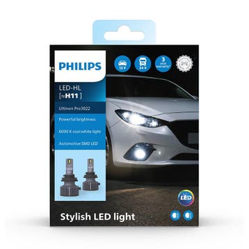 Philips H11 LED Koplamp 12-24V Ultinon Pro3022 Set, Ophalen of Verzenden, Nieuw