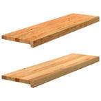 vidaXL Vensterbanken 2 st 90x30x2 cm massief eikenhout, Doe-het-zelf en Verbouw, Kozijnen en Schuifpuien, Verzenden, Nieuw