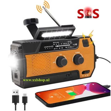 Noodradio nood pakket radio accu powerbank solar 4000mah *OR, Verzenden, Nieuw