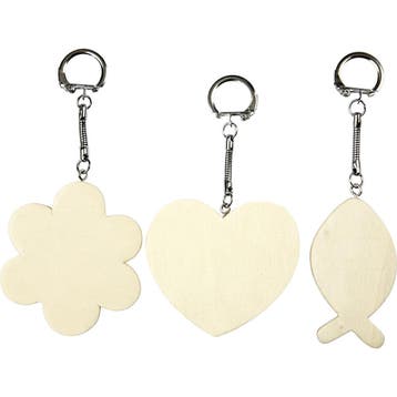 Sleutelhanger, afm 6-7 cm, dikte 3 mm, 12 stuk/ 1 doos, Hobby en Vrije tijd, Knutselen, Nieuw