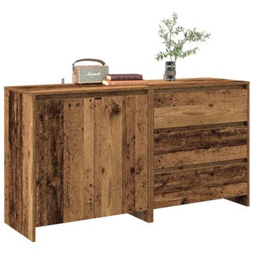 vidaXL 2-delige Dressoirs bewerkt hout oud houtkleurig, Verzenden, Nieuw, Overige houtsoorten