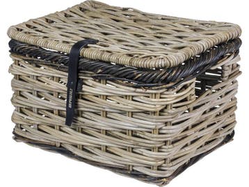 Basil Dijon L - Fietsmand voorop - Rotan met deksel -, Verzenden, Nieuw, Basil