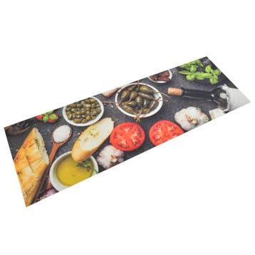 vidaXL Keukenmat wasbaar wijn- en dinerprint 60x180 cm, Verzenden, Nieuw
