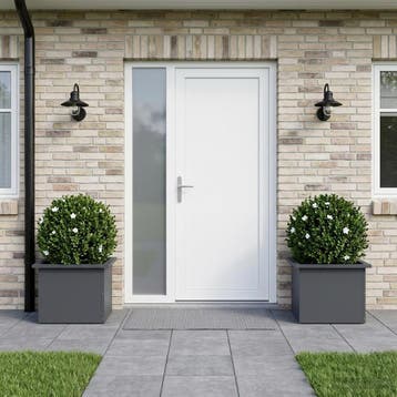 vidaXL Plantenbak met led 2 st Antraciet 30 x 40 x 30 cm, Verzenden, Minder dan 60 cm, Nieuw, Metaal