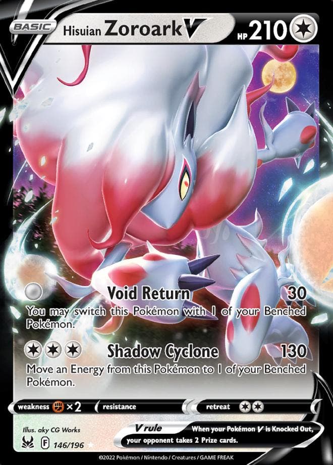 Hisuian Zoroark V 146/196 lost Origin, Hobby en Vrije tijd, Verzamelkaartspellen | Pokémon, Losse kaart, Nieuw, Foil, Ophalen of Verzenden