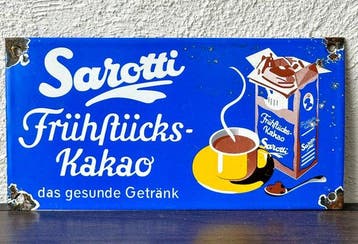 No reserve- Emaille reclamebord - Sarotti Frühstücks-Kakao -