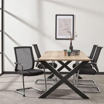 Vergadertafel op X-poot, 200x100cm, Overige plaatsen, Ophalen of Verzenden, Nieuw in verpakking, Tafel