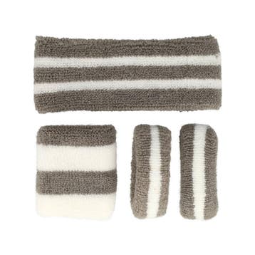 Haarband Sport 5cm - Zweetbandje & Haarelastiek - Wit Grijs, Nieuw