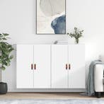 vidaXL Hangkasten 2 st 69,5x34x90 cm wit, Verzenden, Nieuw, 50 tot 100 cm, Minder dan 100 cm