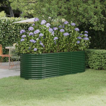 vidaXL Plantenbak 224x80x68 cm gegalvaniseerd staal groen, 100 cm of meer, Verzenden, Nieuw, Metaal
