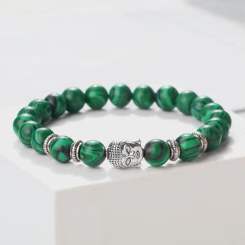 Buddha Hoofd Kralen Armbanden - Natuursteen (Tijgeroog, Vulk, Verzenden, Nieuw