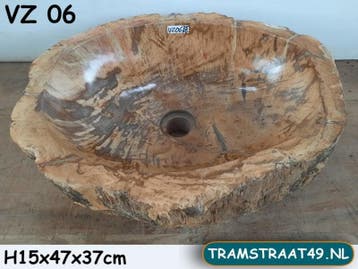 Versteend hout waskom | boomstam wasbak | fossiel hout, Nieuw, Minder dan 100 cm, Wasbak of Wastafel, 25 tot 50 cm