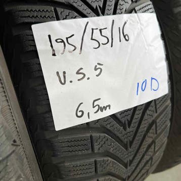 2 x Vredestein Snowtrac 5 195-55-16 Winterbanden 6,5mm, Gebruikt, 16 inch, Band(en), Personenwagen