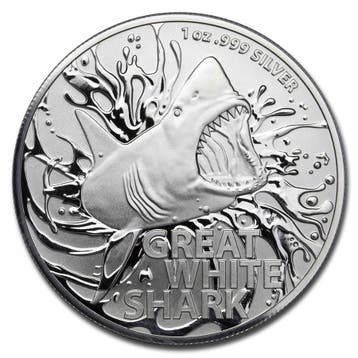 Most Dangerous - Great White Shark - 1 oz 2021, Verzenden, Losse munt, Zilver