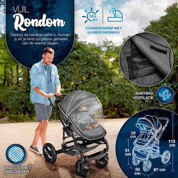 Kinderwagen 3 in 1 - Buggy - Wandelwagen - Kinderbuggy - Ant, Verzenden, Zo goed als nieuw