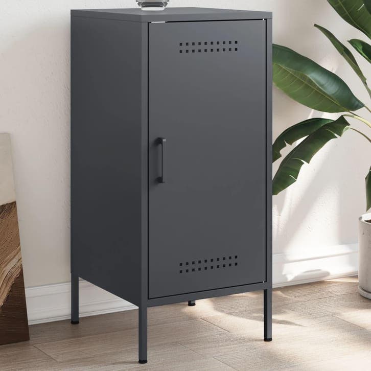 vidaXL Dressoir 36x39x79 cm staal antracietkleurig, Huis en Inrichting, Kasten | Dressoirs, 25 tot 50 cm, Nieuw, Minder dan 50 cm