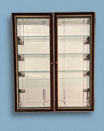Bacheca - Espositiva - Vitrine - Wortelnotenhout - type:, Antiek en Kunst, Curiosa en Brocante