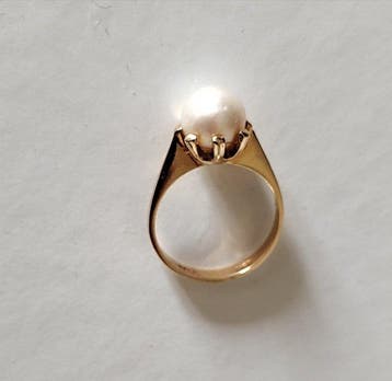 Ring - 18 karaat Geel goud Parel - Vintage - Jaren ’70, Nieuw