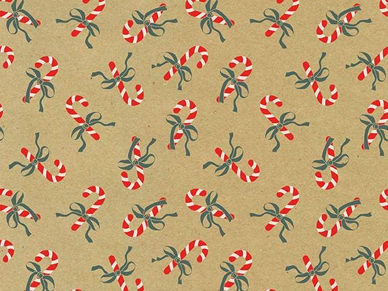 Inpakpapier Kerst Zuurstokken Rood - Breedte 50 cm - 200m, Hobby en Vrije tijd, Knutselen, Overige typen, Nieuw, Ophalen of Verzenden