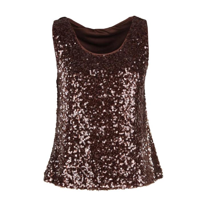 Pennyblack • pailletten top Semisse • 36 (IT42), Kleding | Dames, Tops, Bruin, Nieuw, Maat 36 (S), Verzenden
