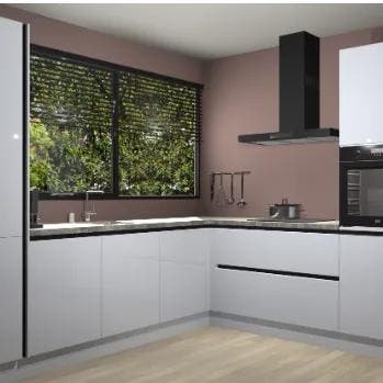 Witte hoogglans greeploze keuken Vogar 82779, Huis en Inrichting, Keuken | Complete keukens, Verzenden