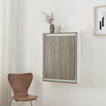 Klaptafel Greve voor wandmontage 80x62x16 cm wit en houtkleu, Verzenden, Nieuw