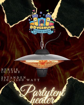 Partytent heater 1500W huren – €12,50 p/dag, Zo goed als nieuw