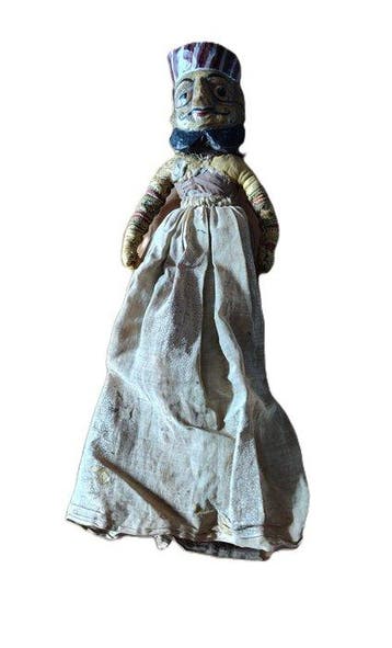 Traditionele Javaanse popfiguur - Textiel / Hout - Indonesië