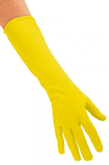 Lange Handschoenen Geel - M, Verzenden, Nieuw