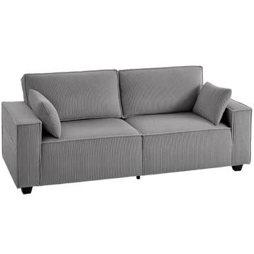 218 Cm 3-zits Bank, Modern Corduroy Bank Met Pocketvering Vu, Verzenden, Nieuw