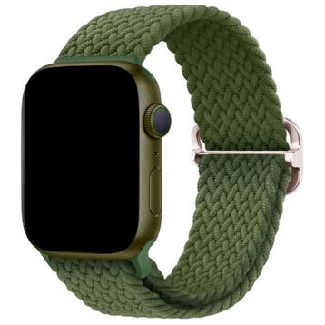 Apple Watch bandje Weavy - nylon - groen cactus - groen, Verzenden, Nieuw