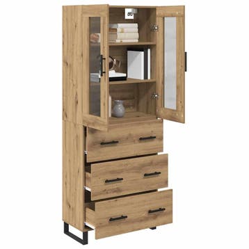 vidaXL buffetkast 2 st Artisan Eiken 69,5 x 34 x 180 cm, Minder dan 50 cm, Verzenden, Nieuw, Minder dan 100 cm