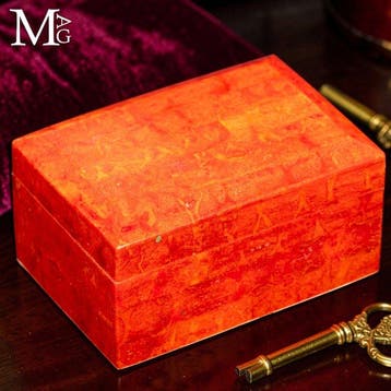 Rood-oranje mozaïek - Bamboekoraal Handgemaakt rechthoekige