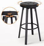 Set van 2 Industriële Barkrukken – Kunstleer, 360° Draaibaar, Verzenden, Nieuw