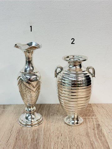 Vaas (2) - .925 zilver, Antiek en Kunst