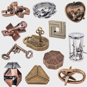 Klassieke Metalen IQ Puzzel Set - Uitdagende Breinbrekers vo, Verzenden, Nieuw