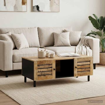 vidaXL Salontafel Naturel 100 x 54 x 40 cm Massief Mango, Huis en Inrichting, Verzenden, Nieuw, Overige houtsoorten, 50 tot 100 cm