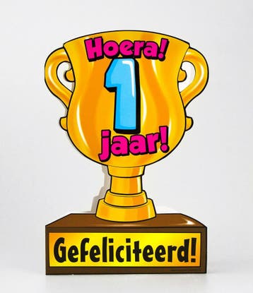 Trofee kaart - 1 jaar, Ophalen of Verzenden, Nieuw