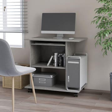 vidaXL Computerbureau 80x50x75 cm bewerkt hout betongrijs, Huis en Inrichting, Verzenden, Nieuw