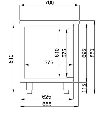 Combisteel Koelwerkbank 474L Met 3 Deuren (1/1 GN) | -2°c To, Ophalen of Verzenden, Nieuw