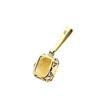 Gouden hanger met citrien (Hanger of bedel), Ophalen of Verzenden, Gebruikt, Goud, Overige merken