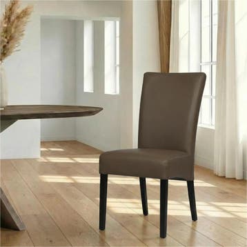 Leren eetkamerstoel Just - Toledo Moss (bruin/groen) -, Huis en Inrichting, Ophalen of Verzenden, Nieuw, Leer, Bohemian, Eigentijds, Klassiek, Retro, Romantisch, Scandinavisch