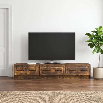 vidaXL TV-kast 147 x 34,5 x 27 cm Gerookt eiken Bewerkt hout, Minder dan 50 cm, Verzenden, Nieuw, Minder dan 100 cm