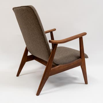 Vintage | Louis Van Teeffelen | Fauteuil |  3839, Huis en Inrichting, Fauteuils, Ophalen of Verzenden, Zo goed als nieuw, Mid-Century