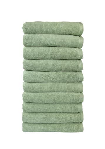 10 stuks handdoeken, 50x100 cm, 100% Biologisch - Vegan, Ophalen of Verzenden, Nieuw, Groen, Handdoek