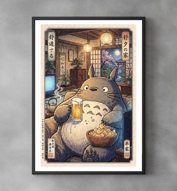Sato Hageshi - Cozy Evening - My Neighbor Totoro - Signed, Nieuw