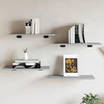 vidaXL Wandschappen 4 st 60x30x1,5 cm bewerkt hout grijs, Huis en Inrichting, Verzenden, Nieuw