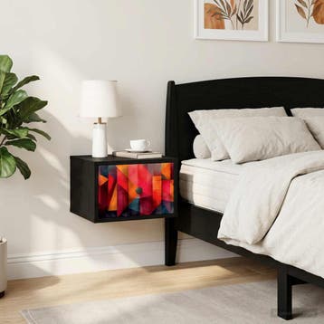 vidaXL Wandkastje HEESCH Zwart eiken 36 x 33 x 25 cm Bewerkt, Minder dan 45 cm, Verzenden, Nieuw, Minder dan 55 cm